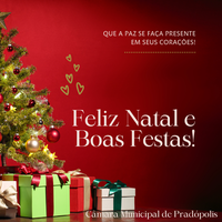 A Câmara de Vereadores deseja a todos um Feliz Natal e próspero Ano Novo!