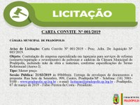 Carta Convite - Contratação de empresa especializada em tapeçaria para serviços de reforma 