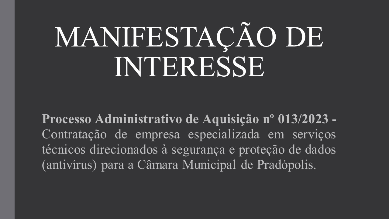 Manifestação de Interesse.