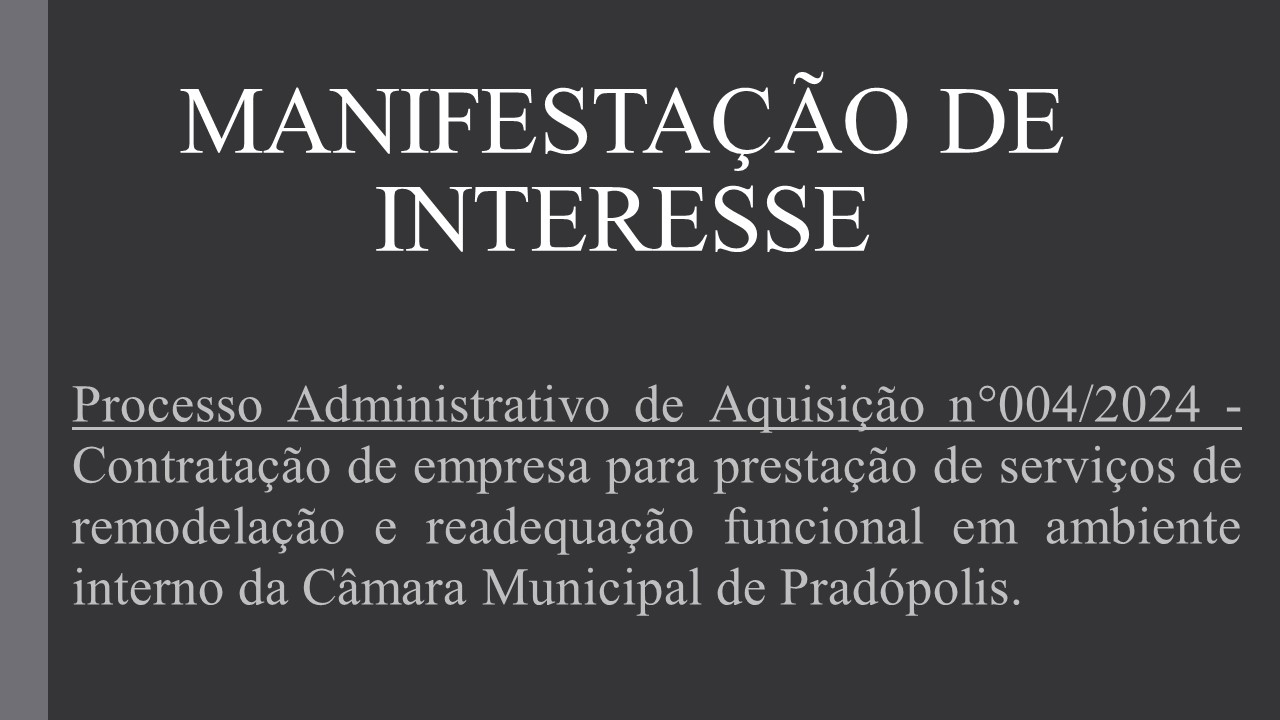 Manifestação de Interesse.