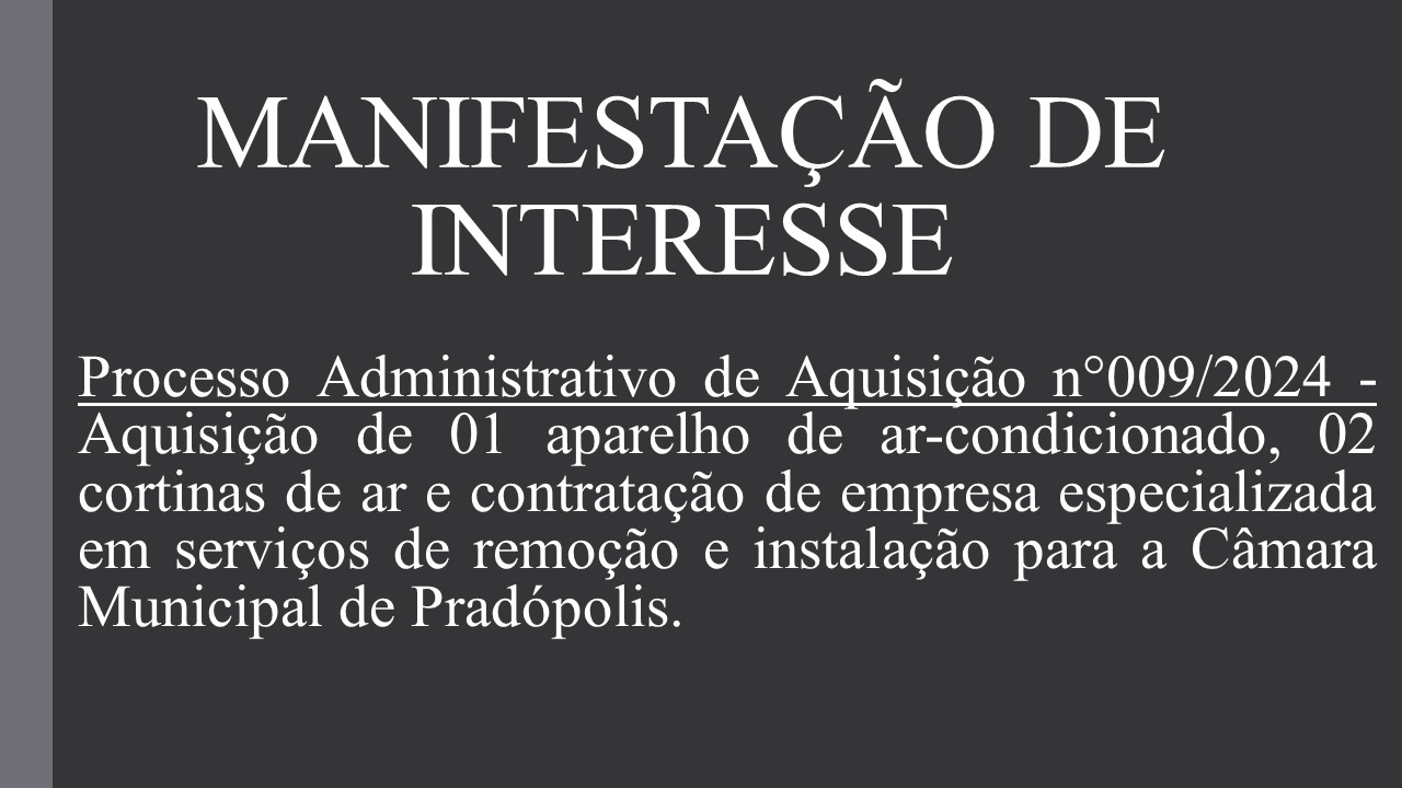 Manifestação de Interesse.