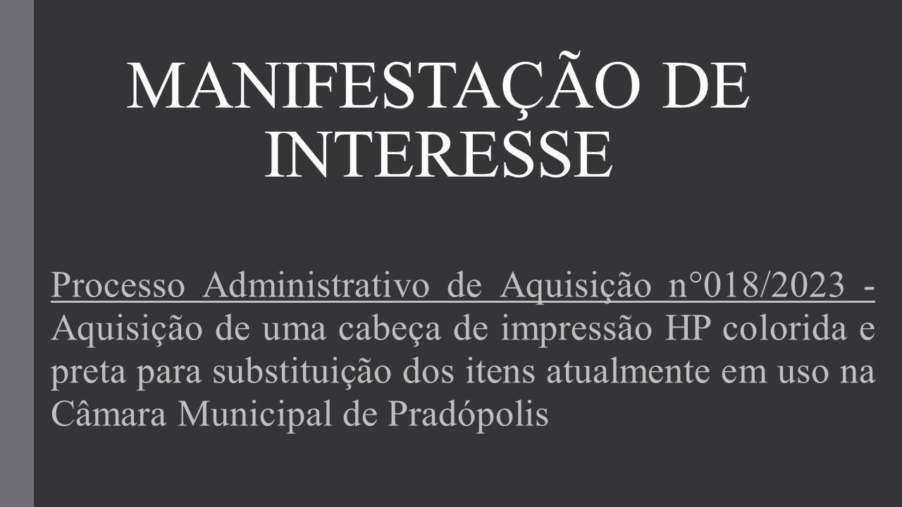 Manifestação de Interesse.