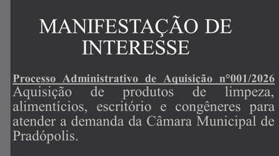 Manifestação de Interesse nº 001/2026.