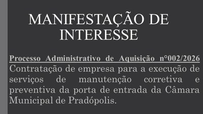 Manifestação de Interesse nº 002/2026.