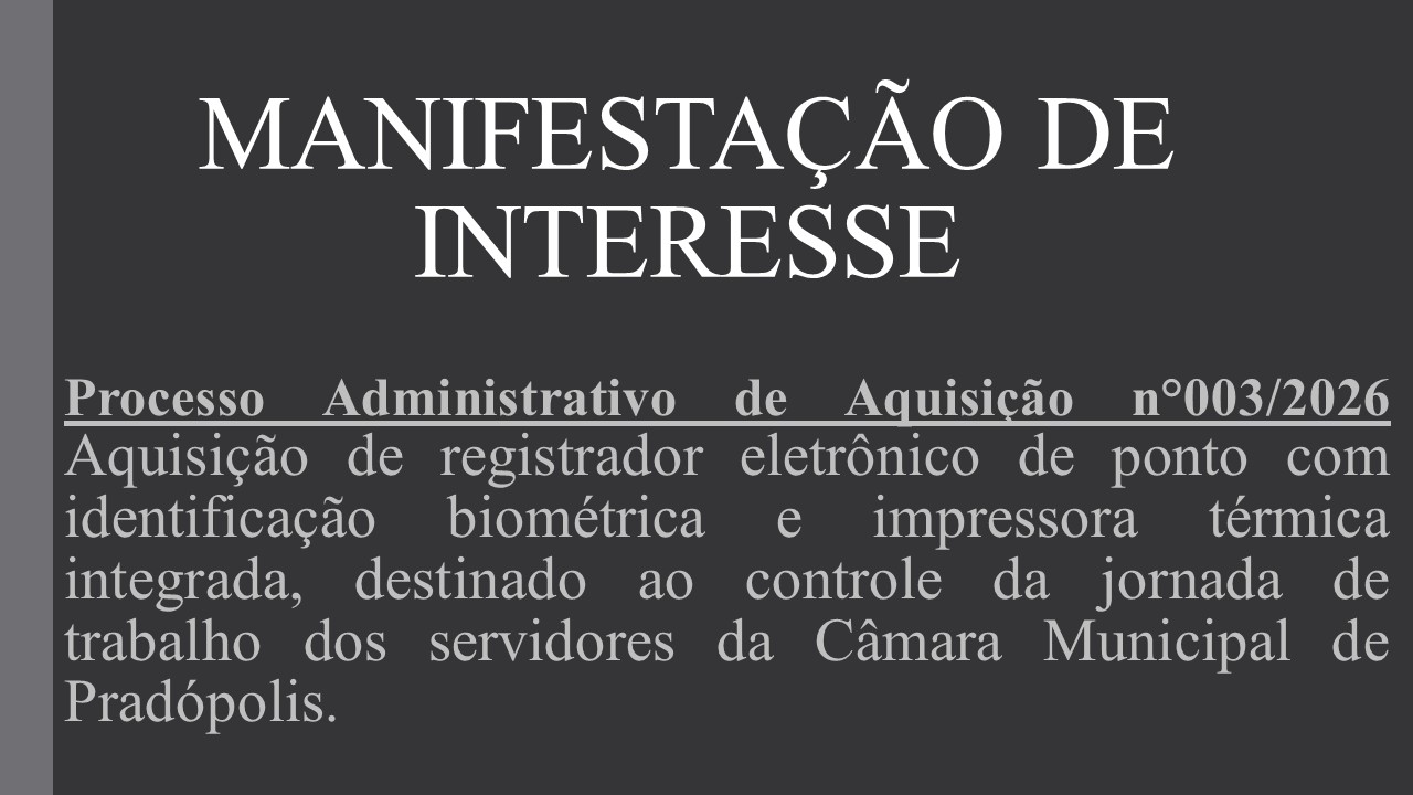 Manifestação de Interesse nº 003/2026.