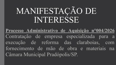 Manifestação de Interesse nº 004/2026.