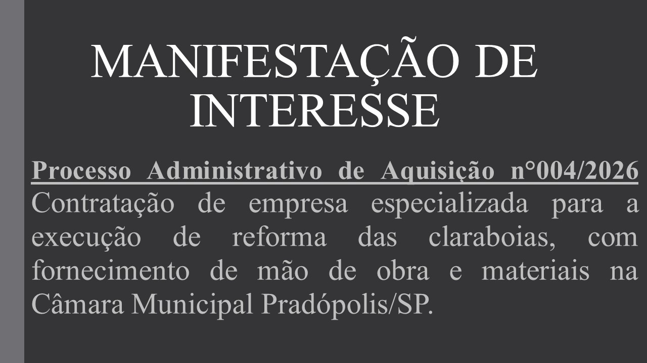 Manifestação de Interesse nº 004/2026.