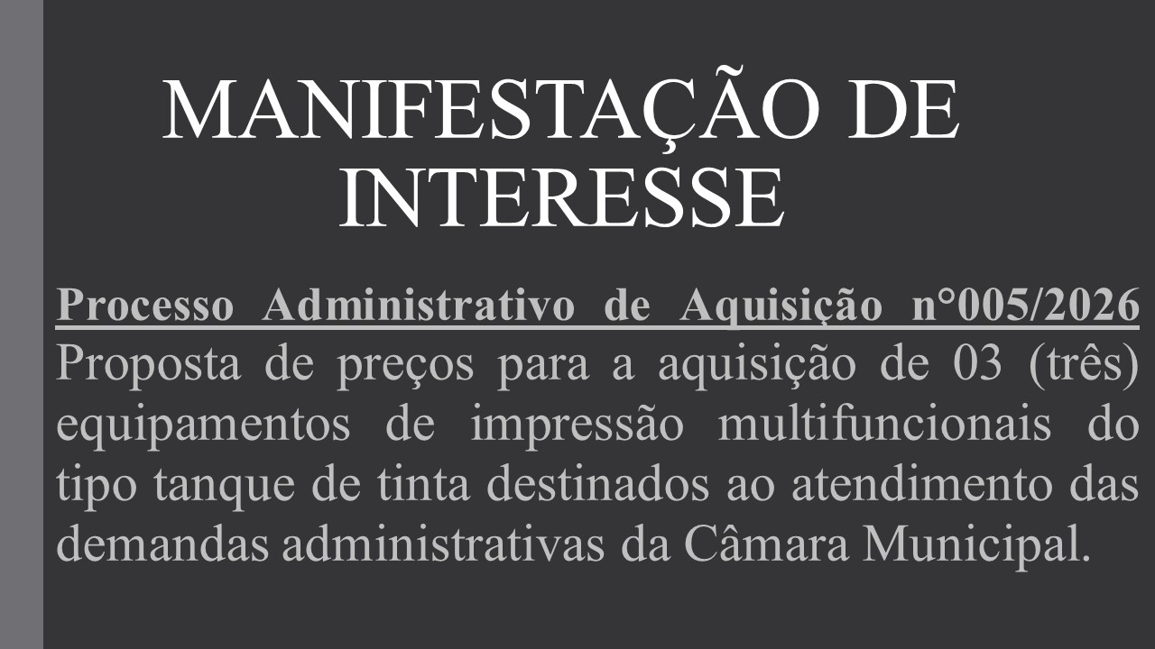 Manifestação de Interesse nº 005/2026.