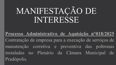 Manifestação de Interesse nº 018/2025.