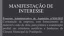 Manifestação de Interesse nº 020/2025.