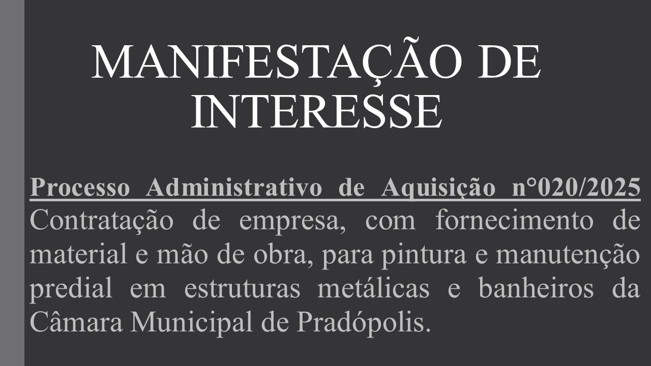 Manifestação de Interesse nº 020/2025.