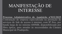 Manifestação de Interesse nº 022/2025.