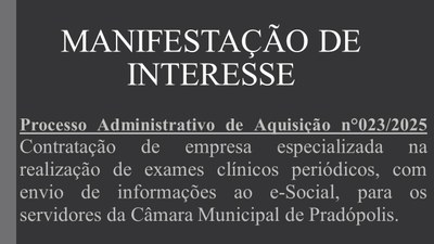 Manifestação de Interesse nº 023/2025.