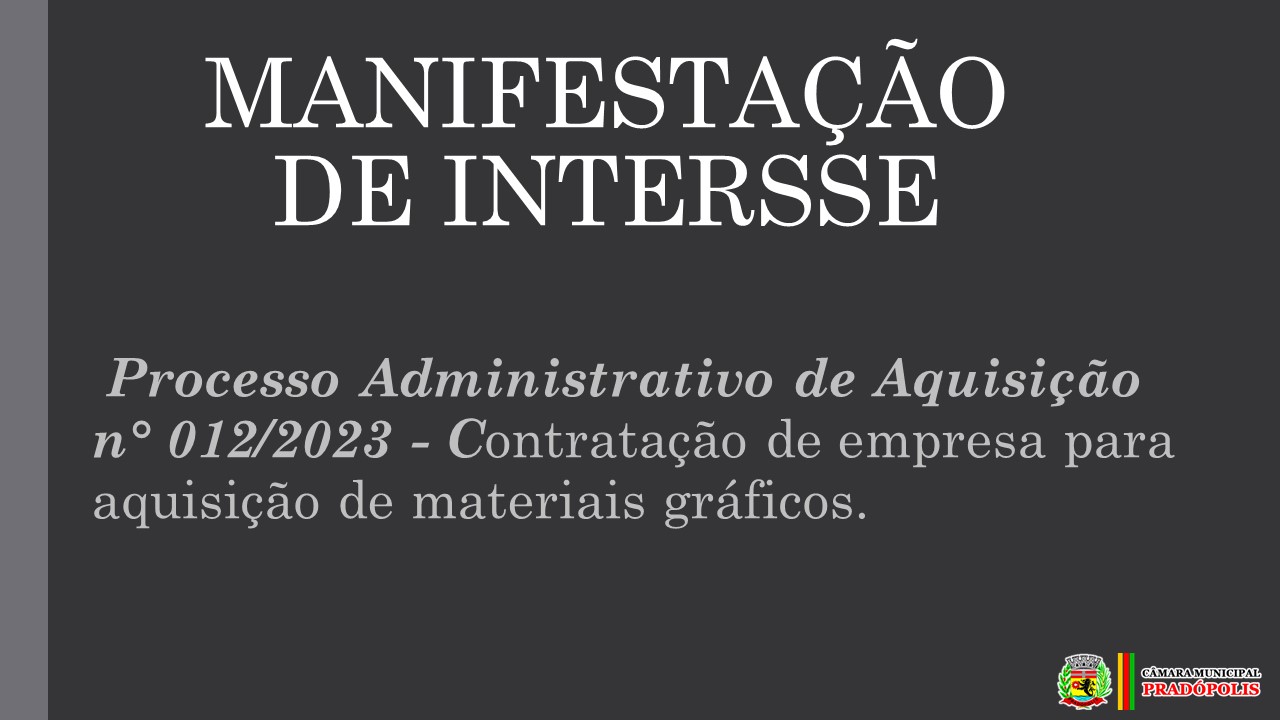 Manifestação de Interesse.